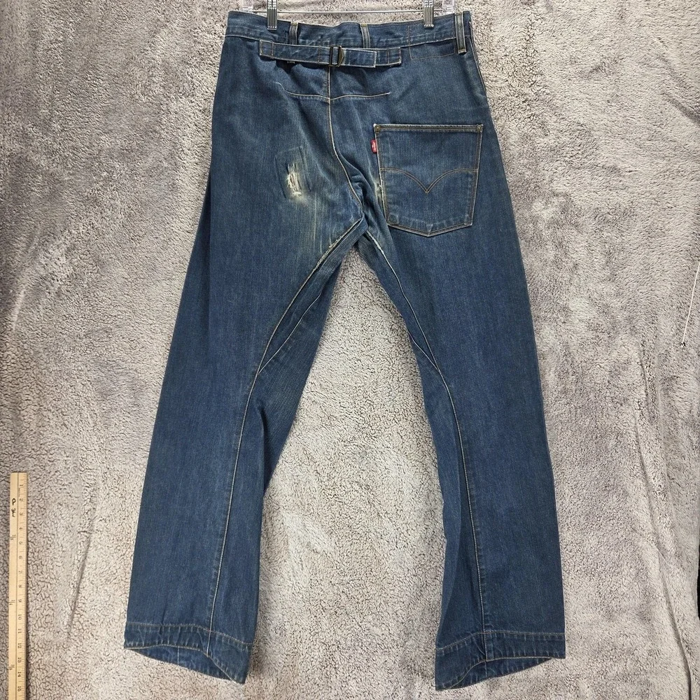 Vintage Levis Engineered Jeans Mens 32x34 Blue Twisted One Pocket Buckle Back